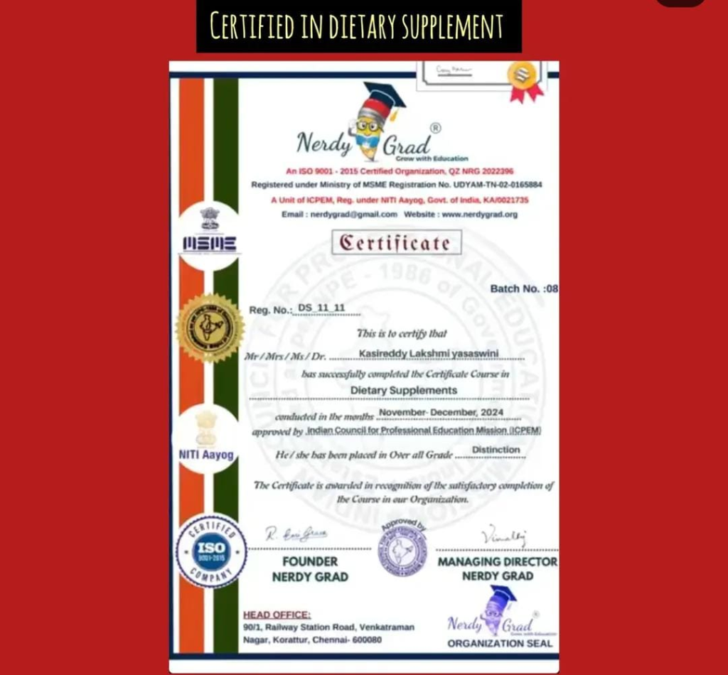 Dietary Supplement Certification